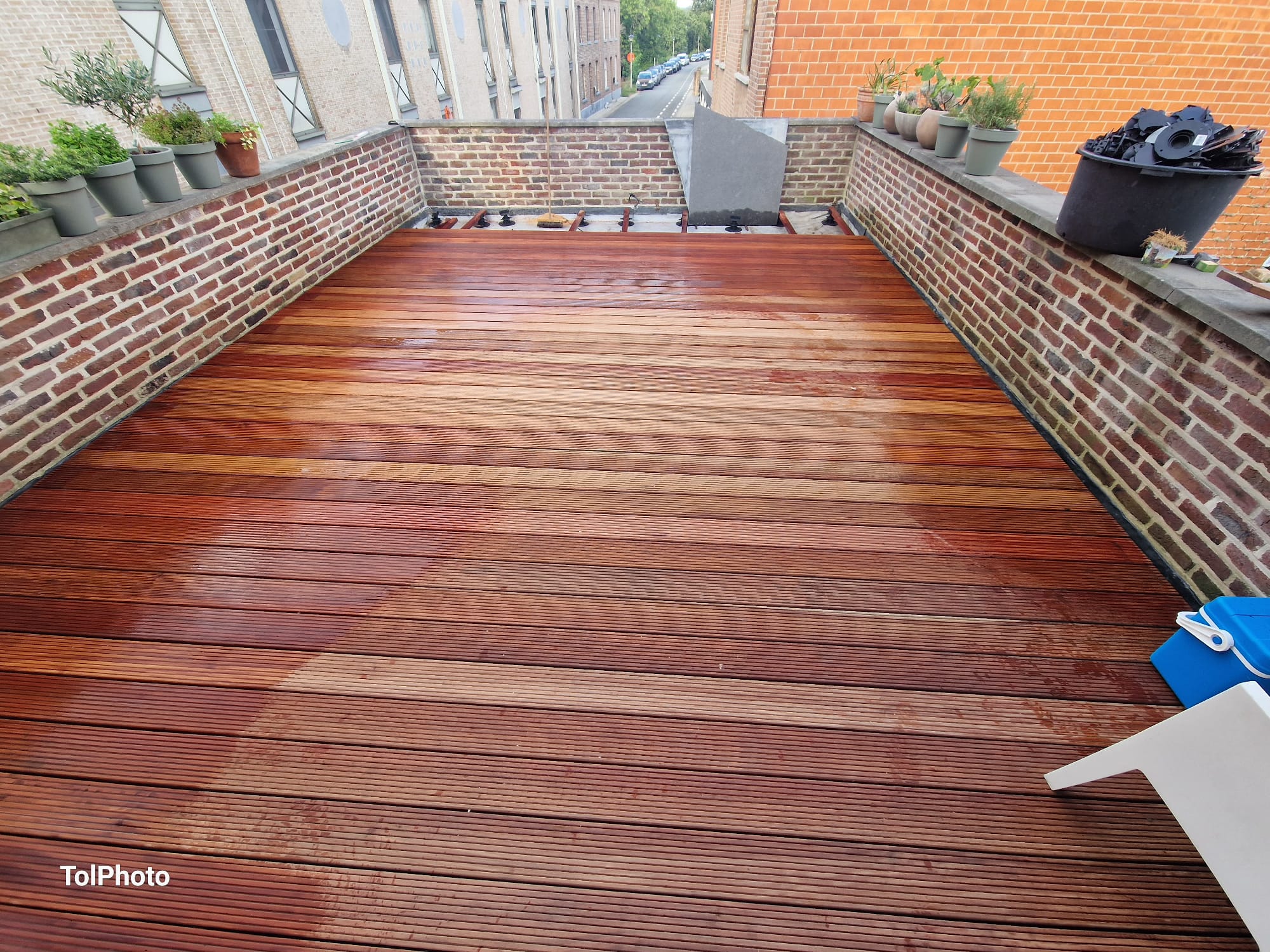 After — Completed hardwood terrace deck